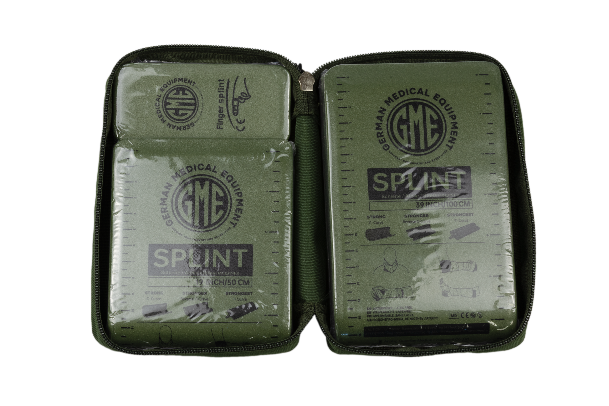 Green medical splint kit 
